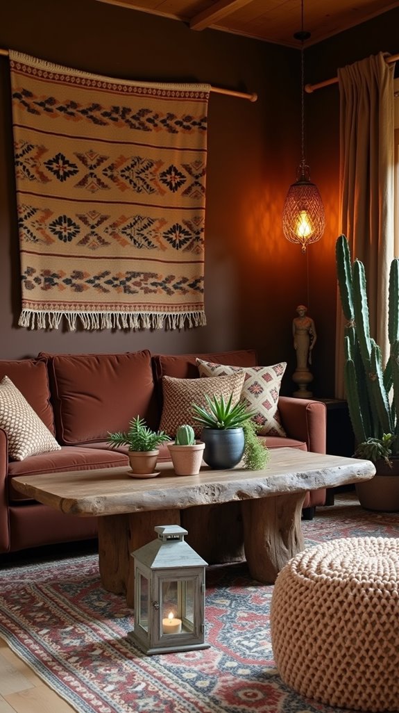 warm earthy bohemian decor