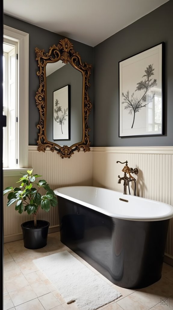artwork and mirror accents