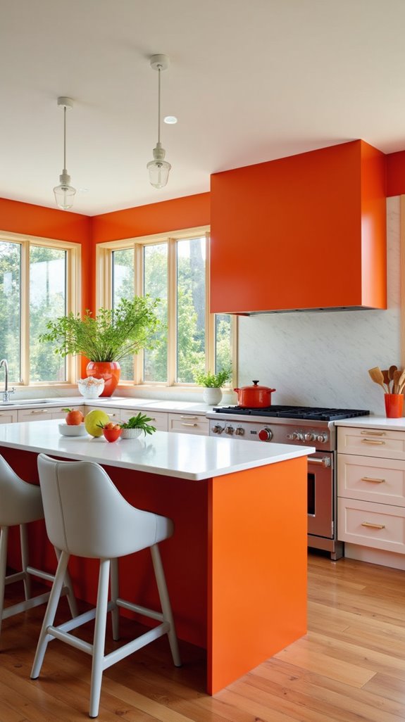 balancing orange and neutrals