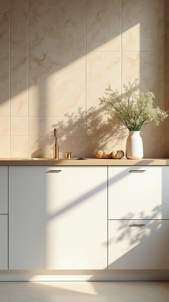 beige tiles for warmth