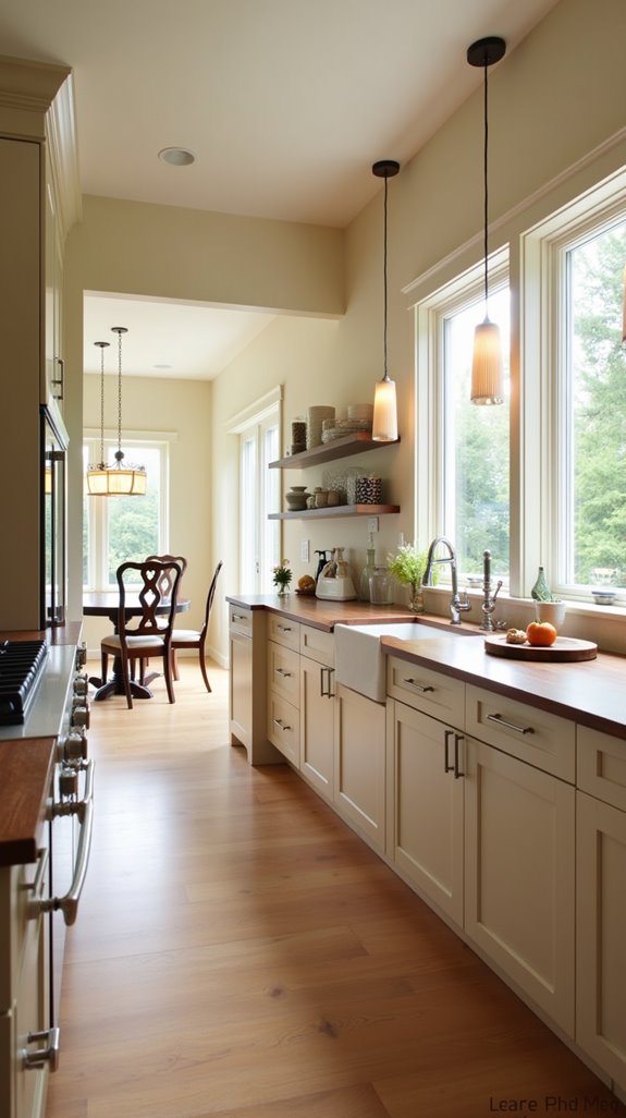 beige wood kitchen cabinets
