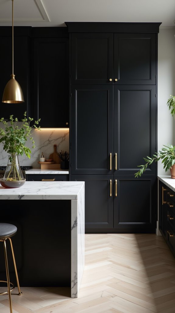 bold black kitchen centerpiece