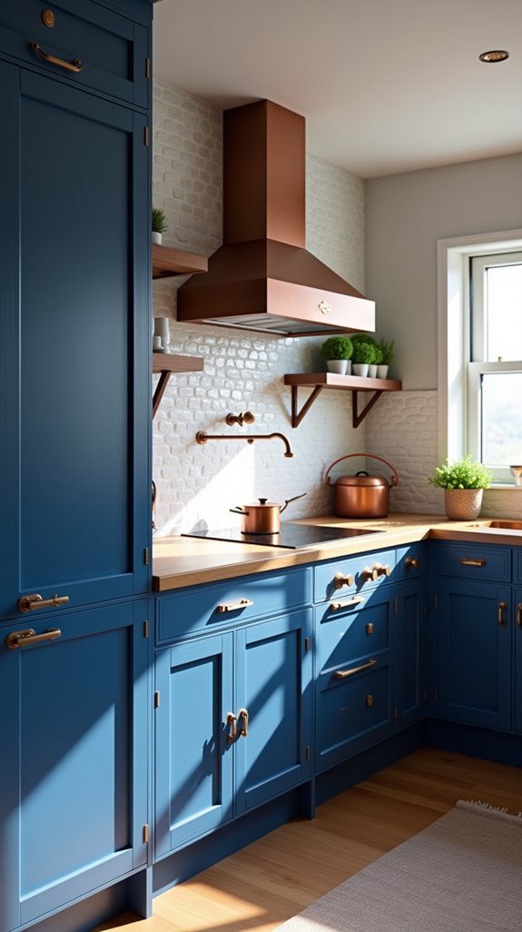bold blue cabinets shine