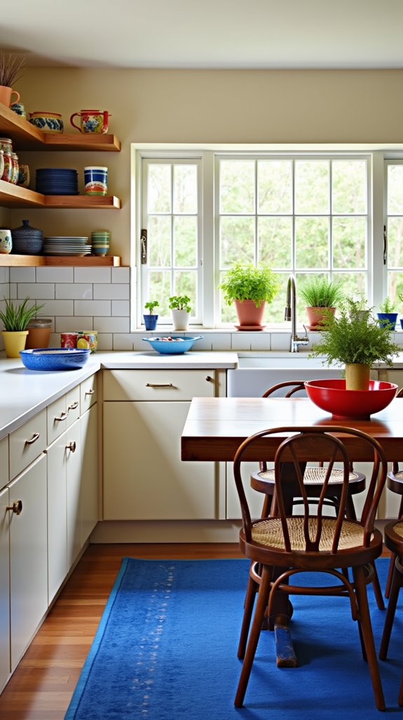 bold color accents brighten kitchens