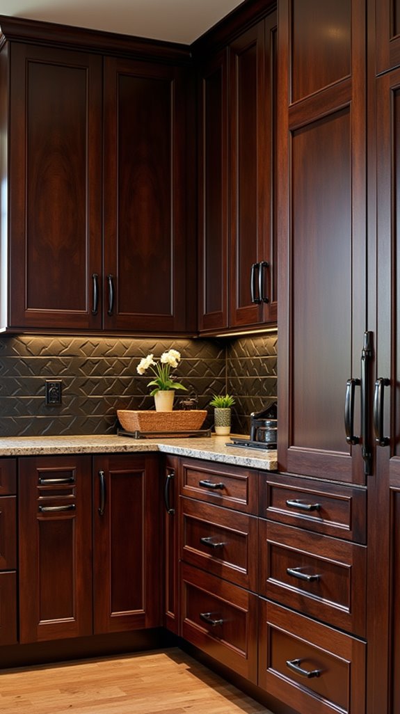 bold elegant mahogany cabinets