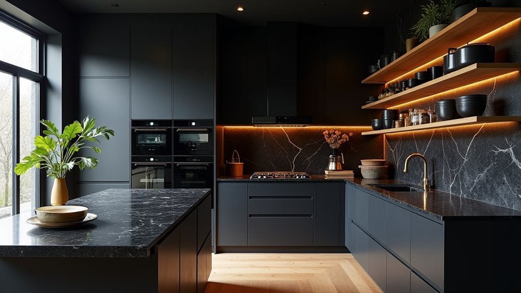 bold modern black kitchens