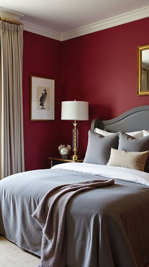 bold red accent wall