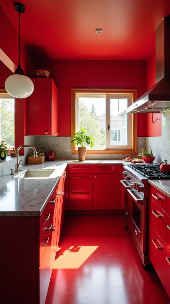 bold red kitchen accent