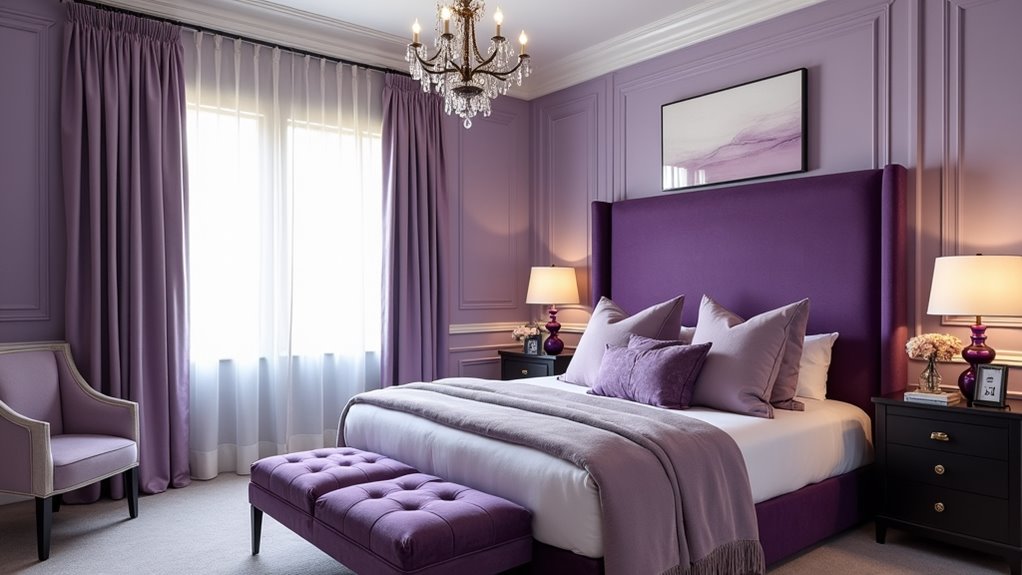 bold yet balanced purple decor