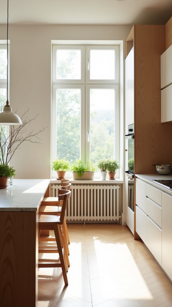bright airy minimalist kitchens