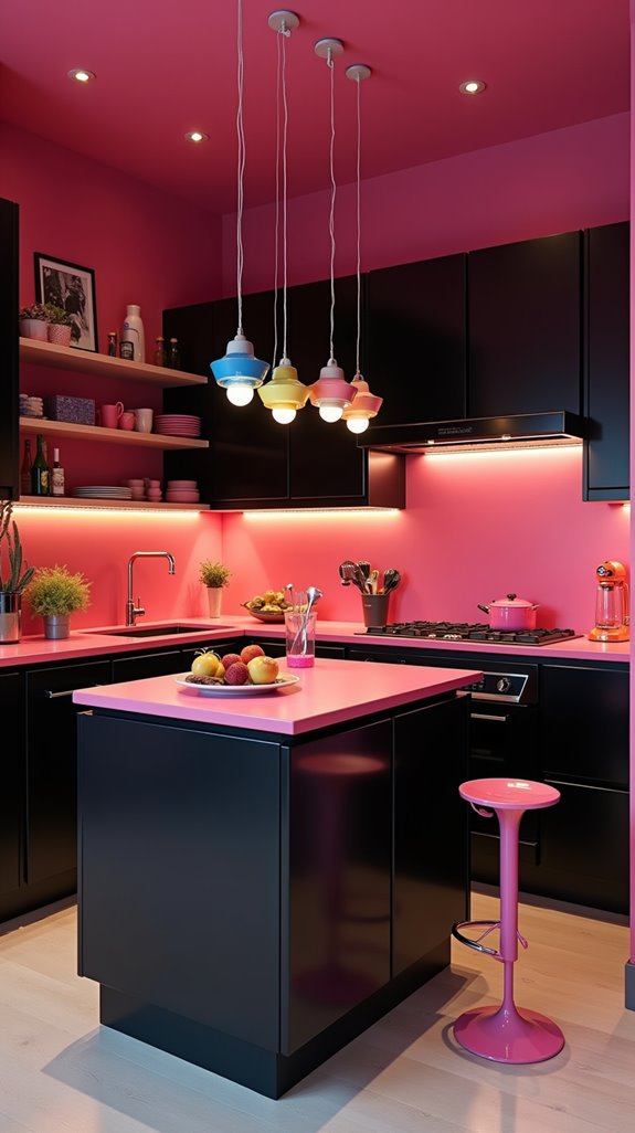 bright playful kitchen lighting