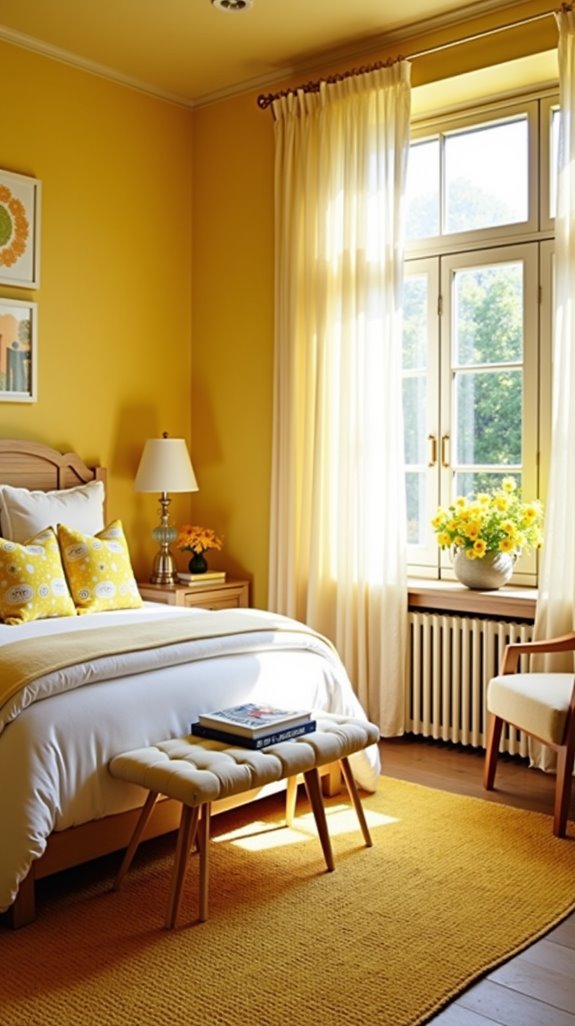 brighten bedroom with yellow