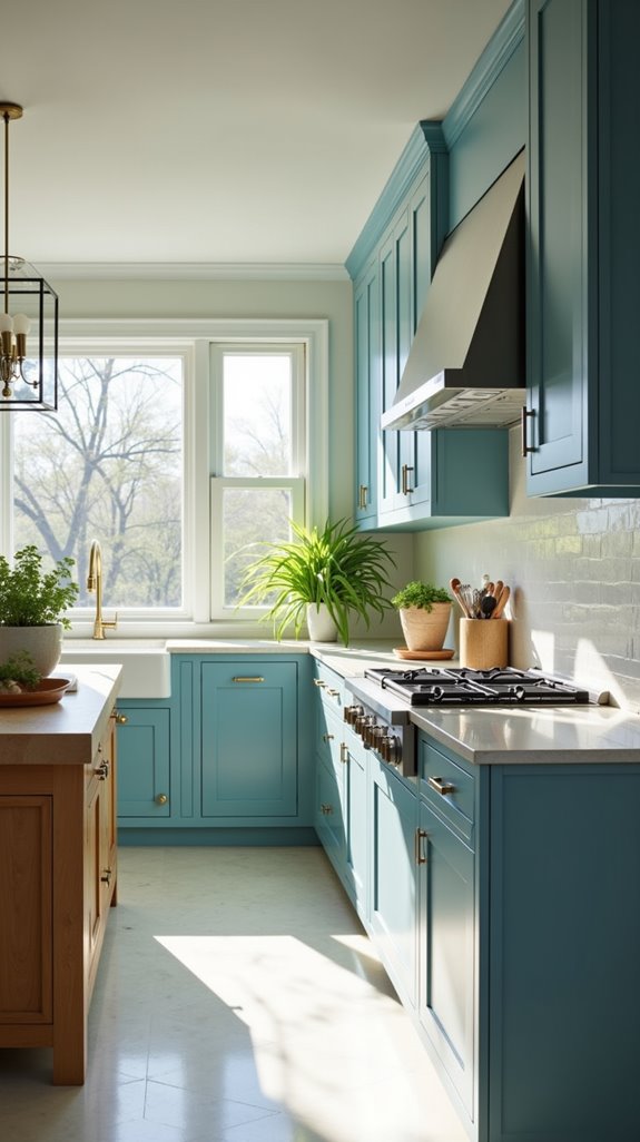 calm kitchen blue hues