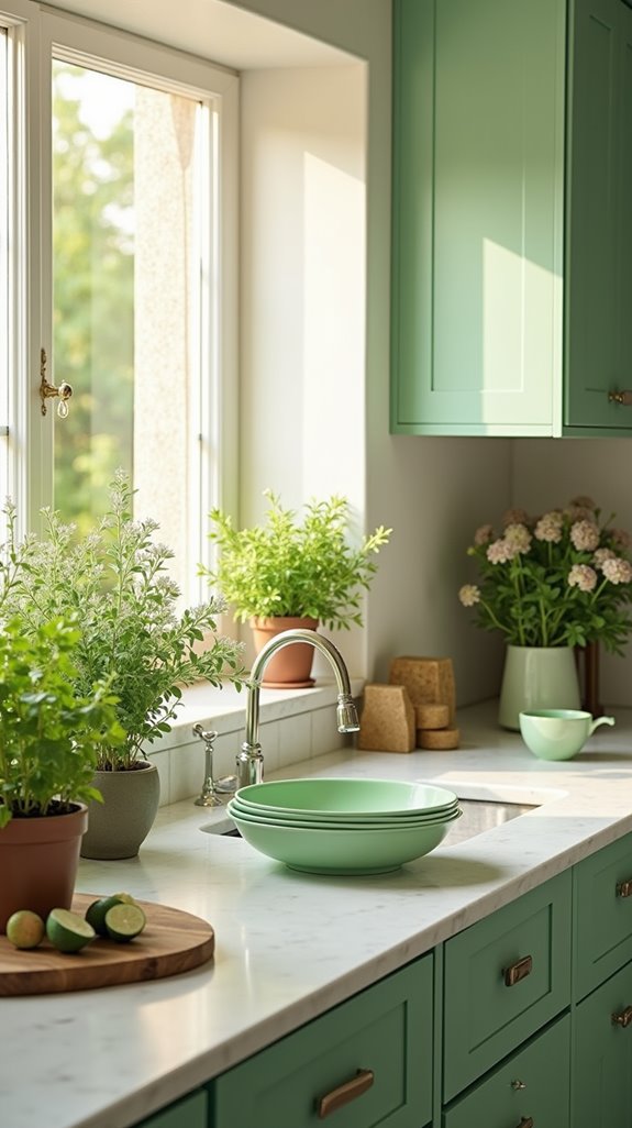 calming green kitchen retreat