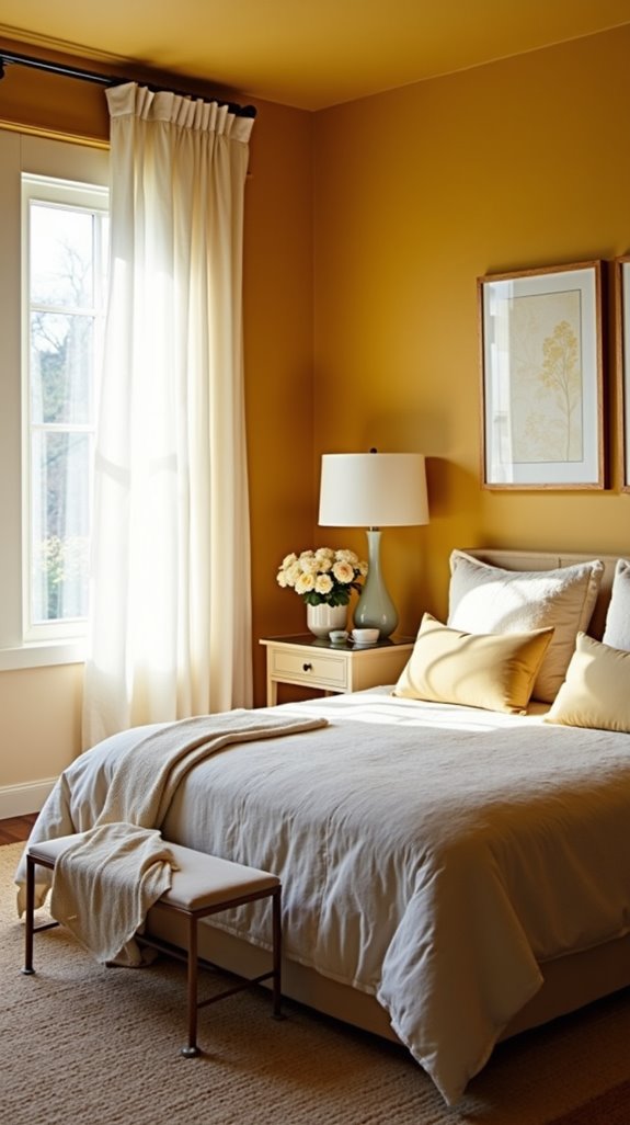 calming yellow accent wall