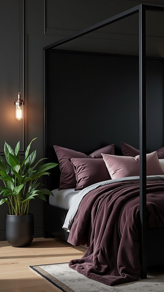 canopy black bed frame