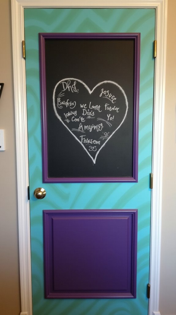 chalkboard paint bedroom door