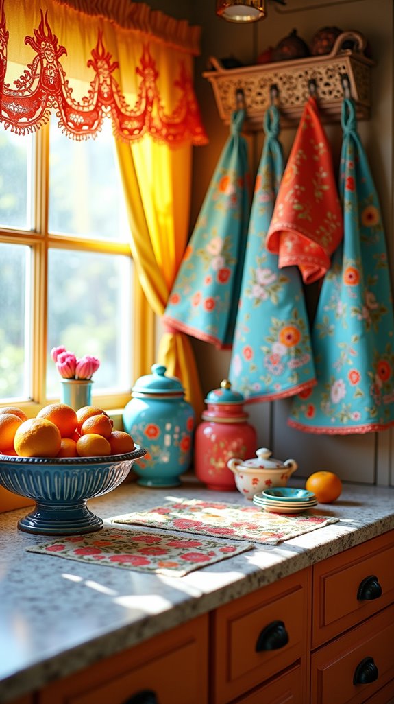 cheerful kitchen textile accessories