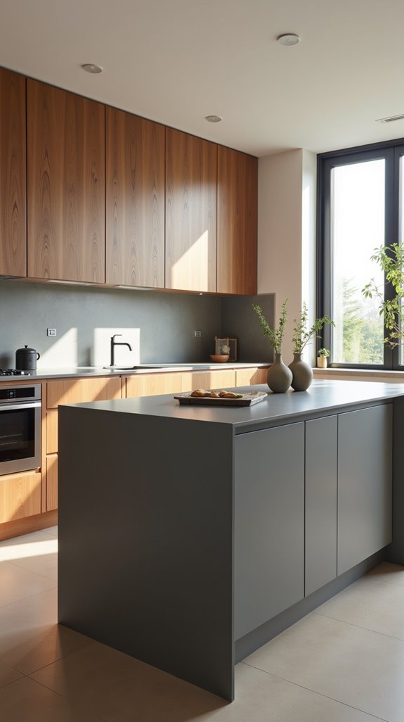 chic grey kitchen islands