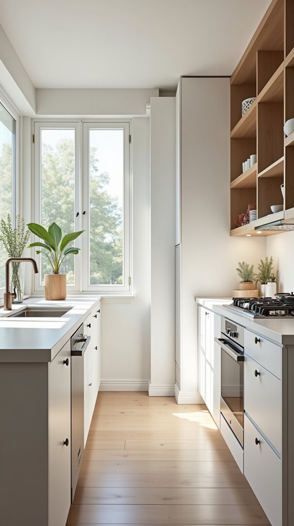 chic monochrome small kitchen