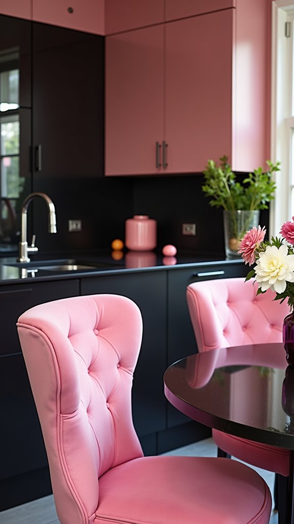 chic pink and black furniture