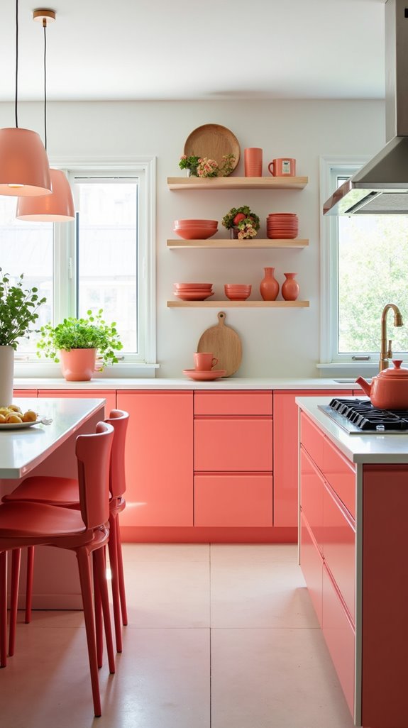 coral kitchen decor vibrancy