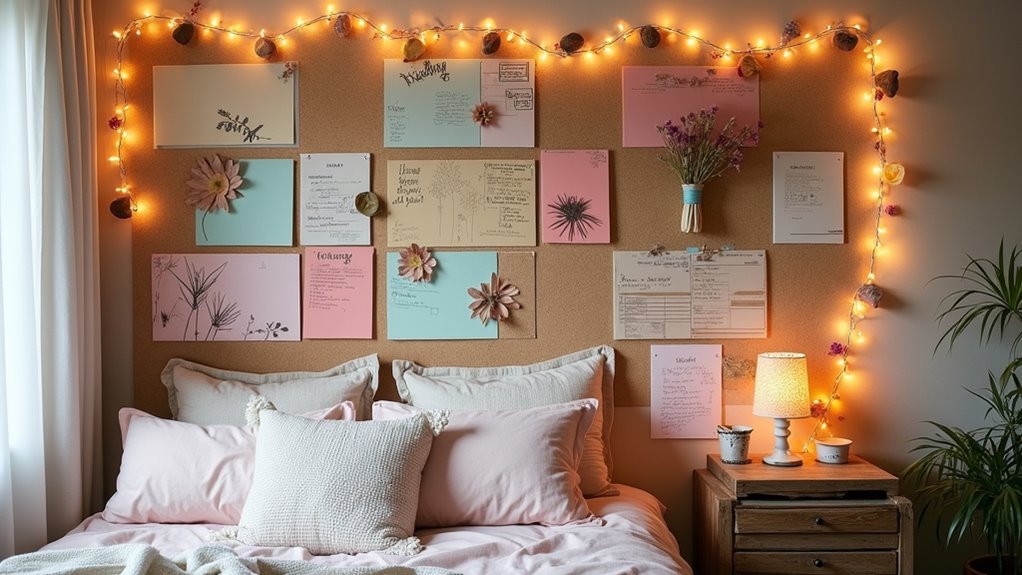 cork board bedroom wall ideas
