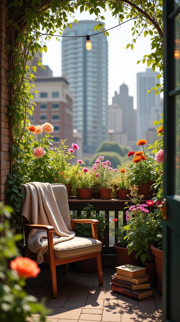 cozy balcony reading nook
