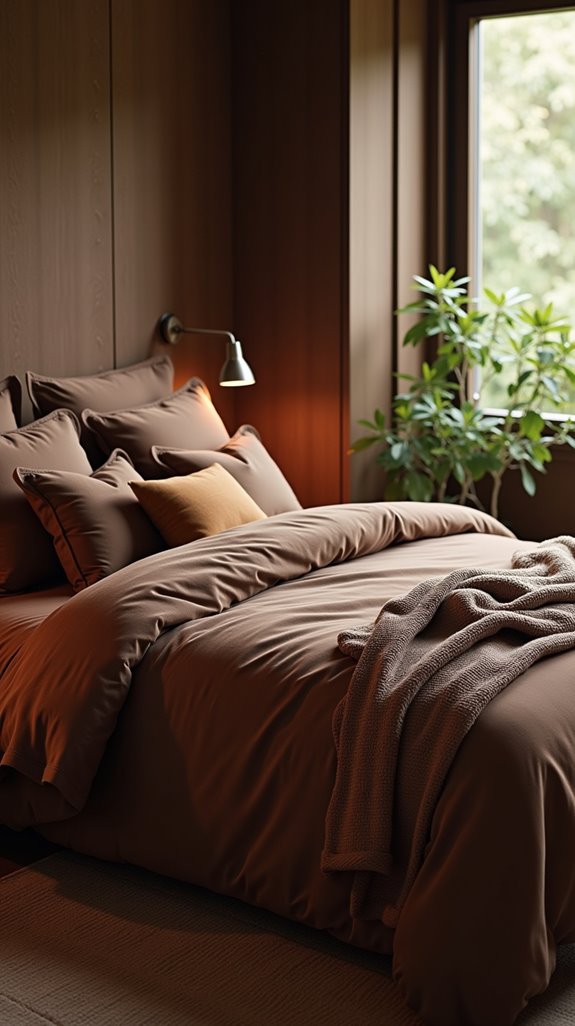 cozy brown bedding selection