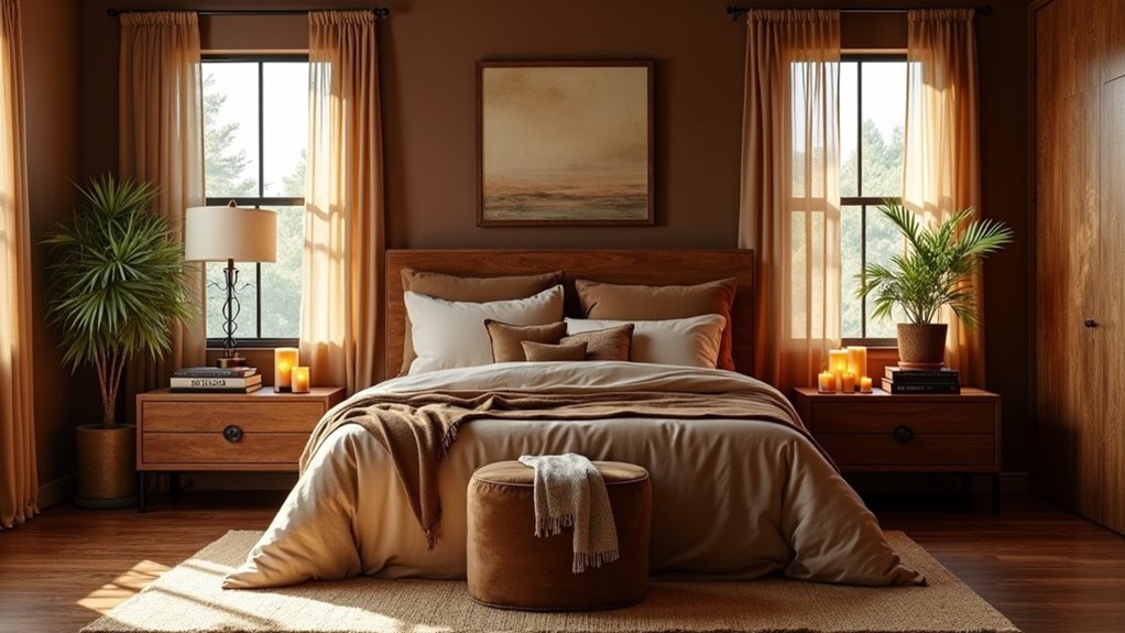 cozy brown bedroom aesthetics