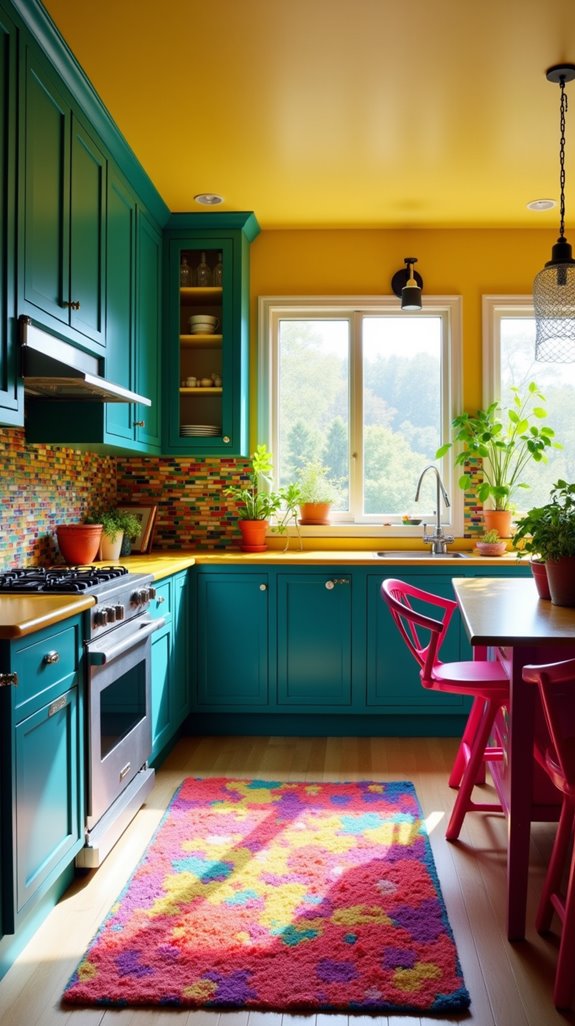 cozy colorful kitchen rugs