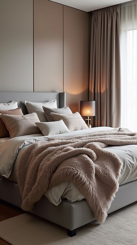 cozy layered bedroom design