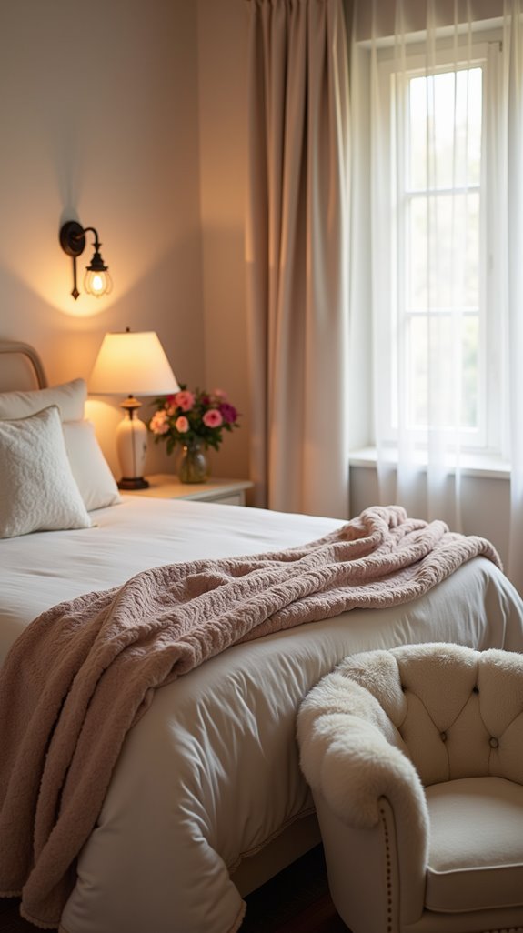 cozy soft textiles layering