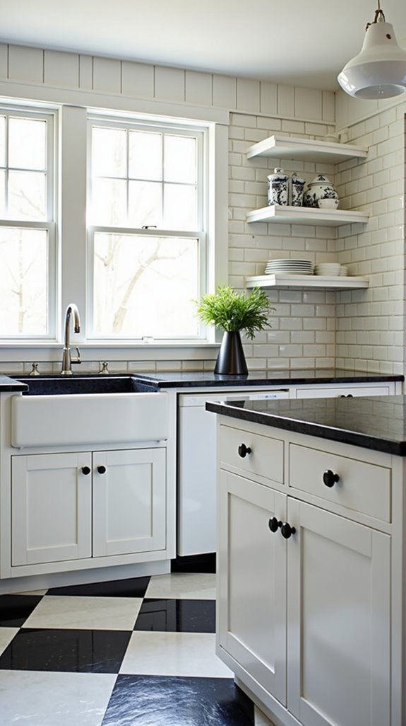 creative black and white tiles