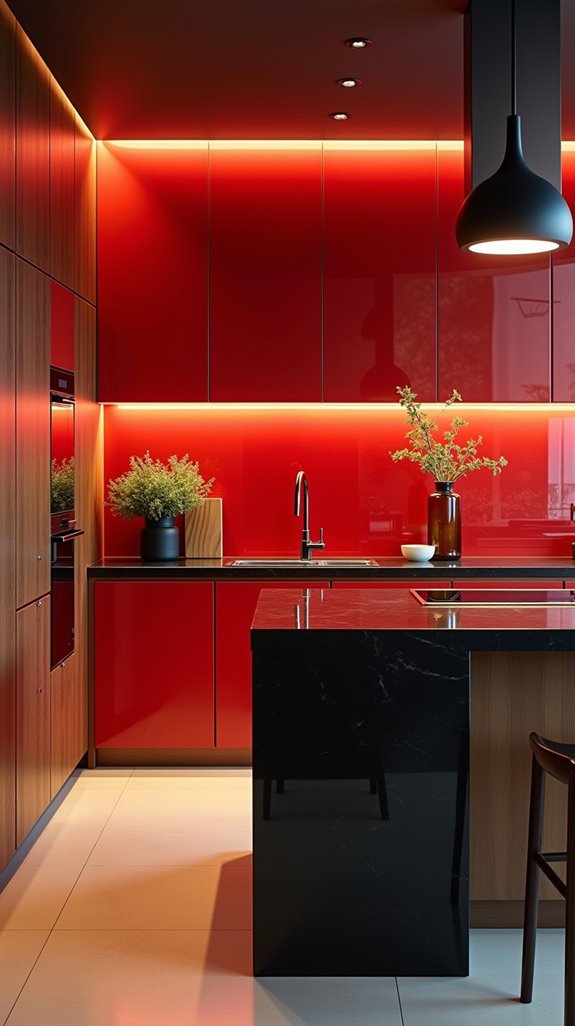 dynamic red kitchen enhancement