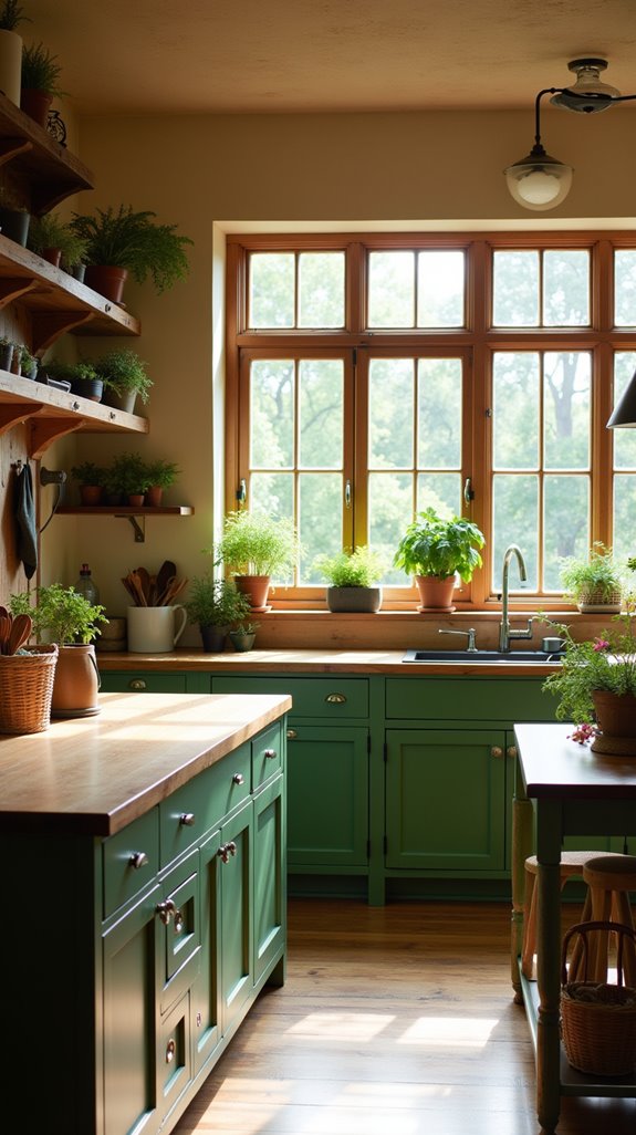 earthy greens kitchen design