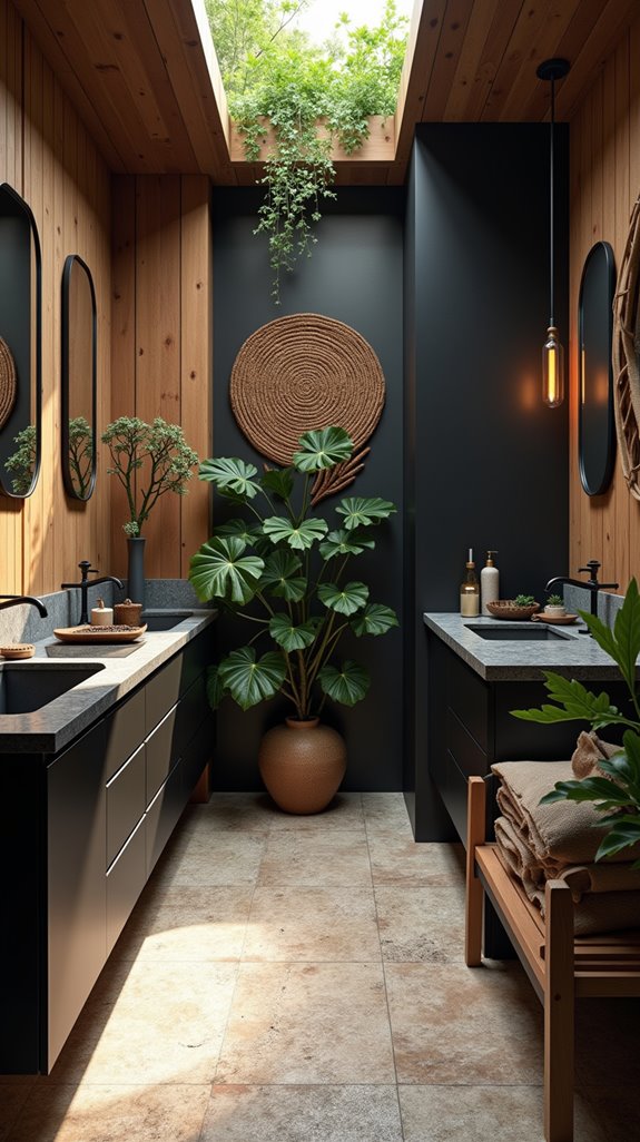earthy textures in bathrooms