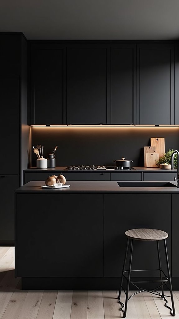 elegant black kitchen accents