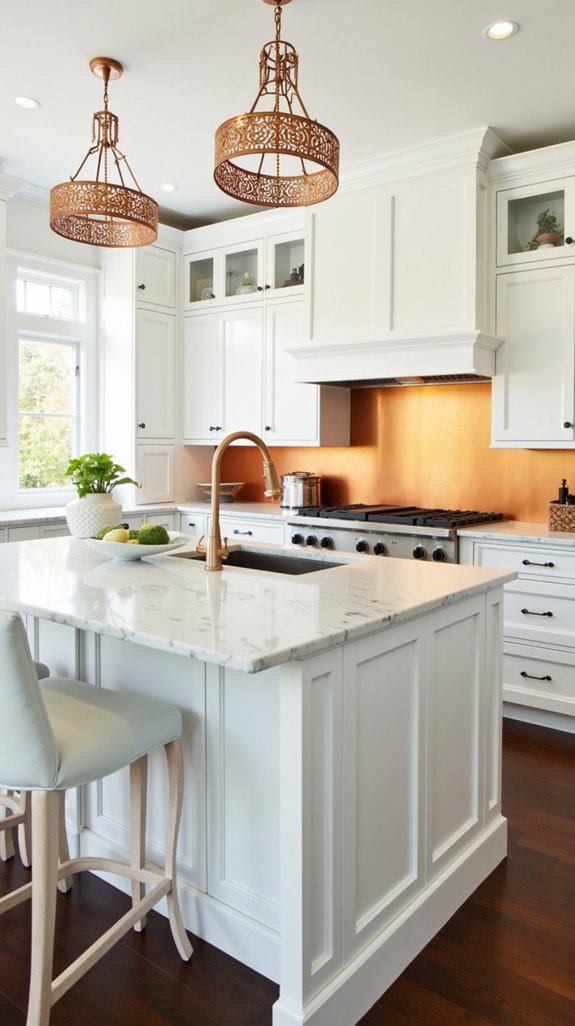elegant copper kitchen lighting