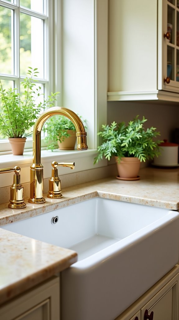 elegant gold kitchen faucets