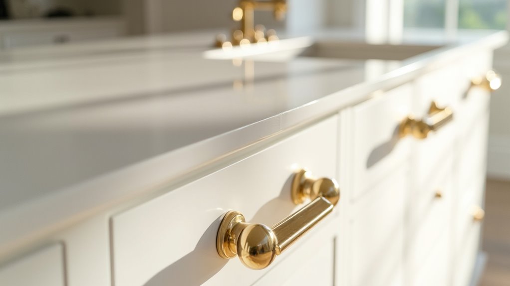 elegant white gold hardware