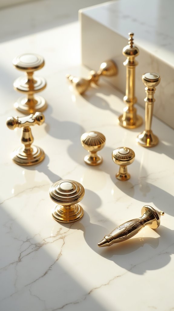 elegant white gold hardware