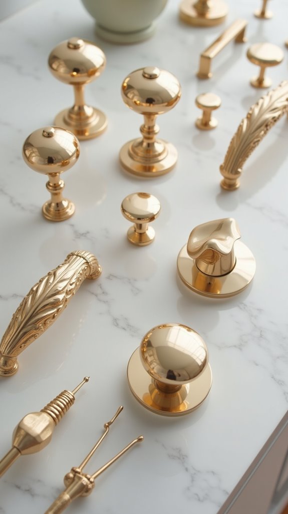 elegant white gold hardware