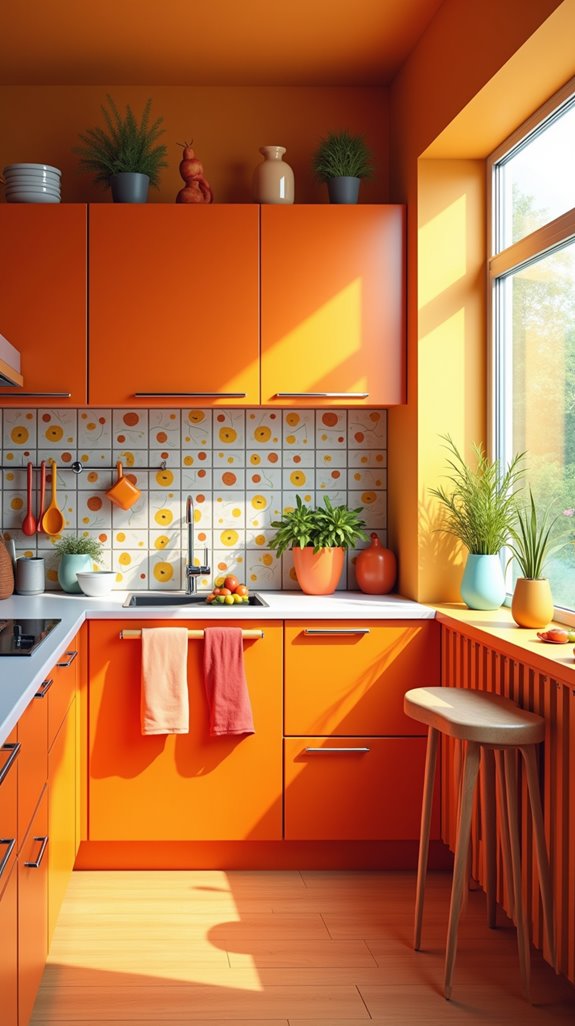 energetic warm kitchen space