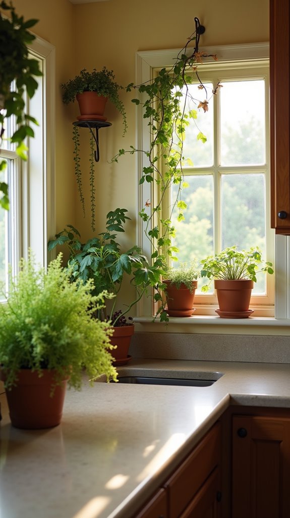 enhance kitchen with greenery