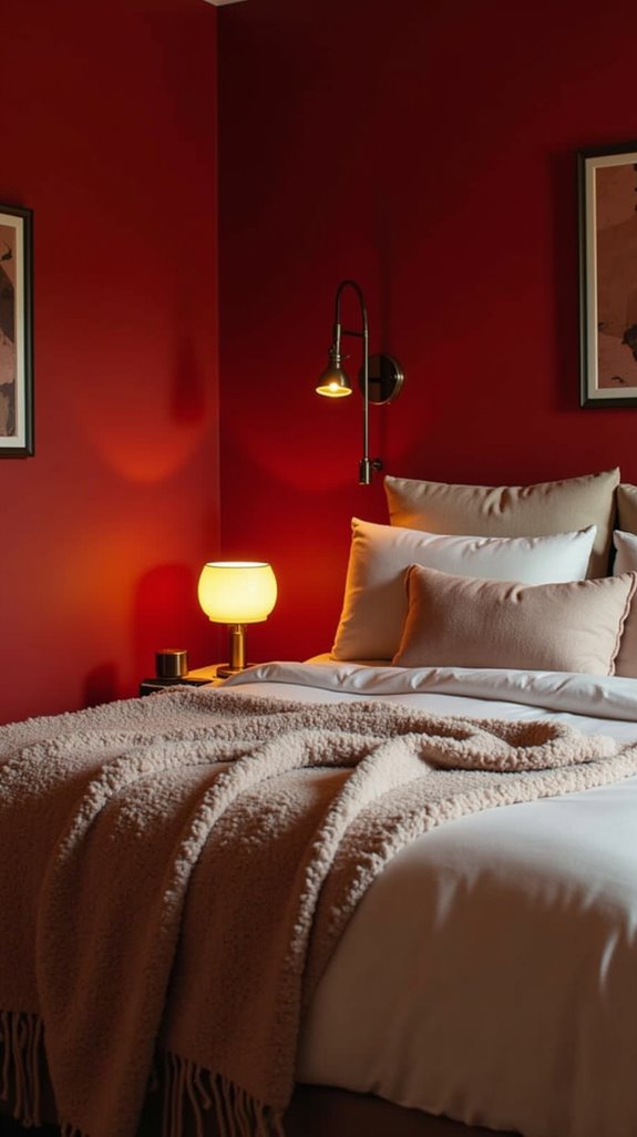 enhance red decor with lighting
