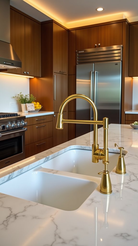 gold fixtures elevate kitchens