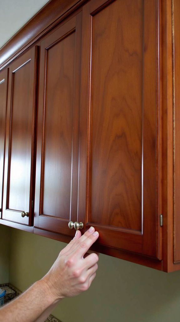install cherry wood cabinets