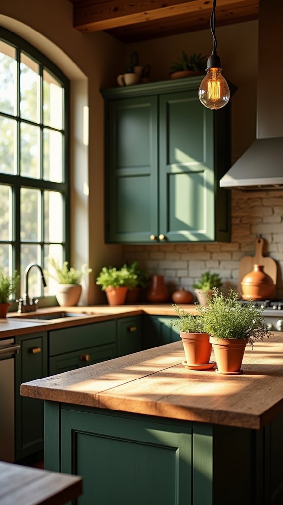 inviting earthy kitchen lighting