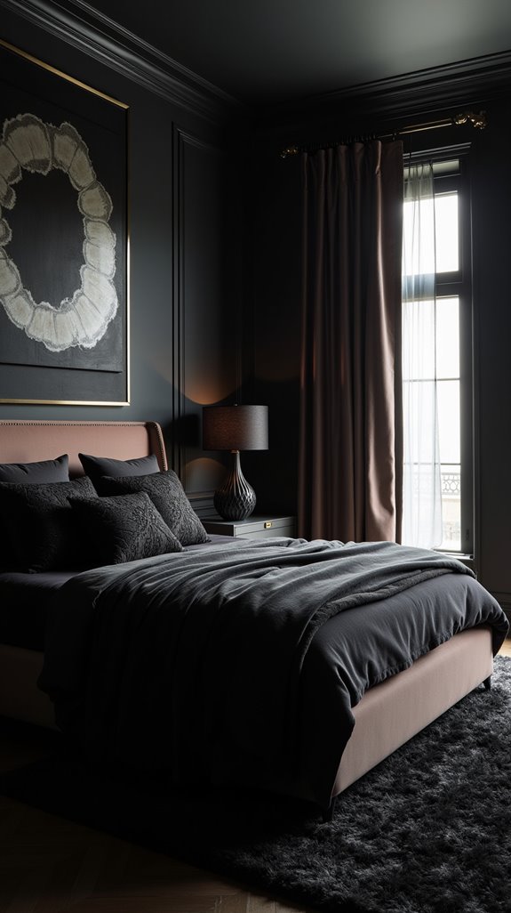 layered black interior textures